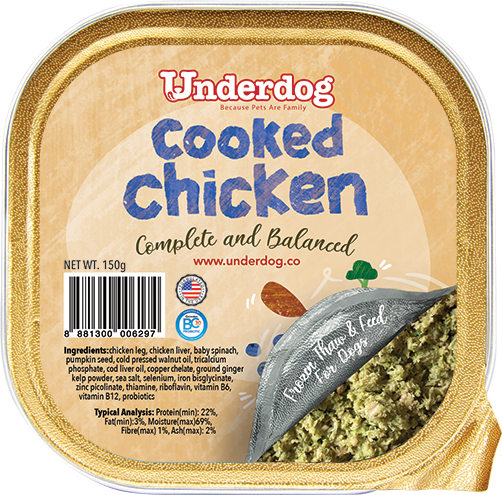 Underdog Cooked Chicken Complete & Balanced Fresh Frozen Dog Food (150g)