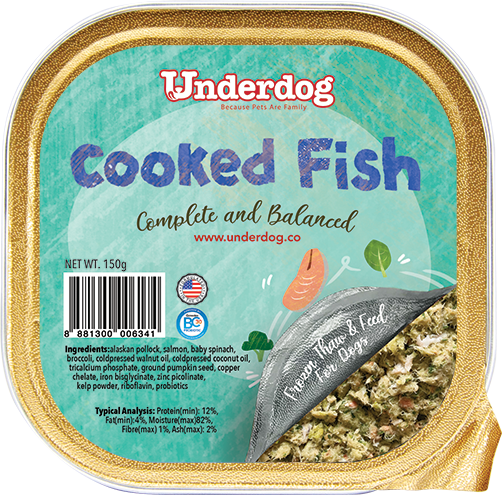 Underdog Cooked Fish (Alaskan Pollock & Salmon) Fresh Frozen Dog Food (150g)