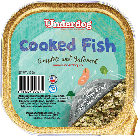 Underdog Cooked Fish (Alaskan Pollock & Salmon) Fresh Frozen Dog Food (150g)