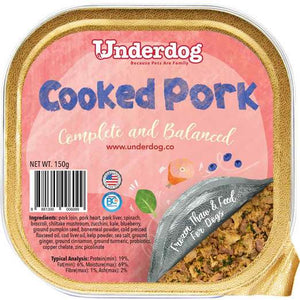 Underdog Cooked Pork Complete & Balanced Frozen Dog Food (150g)