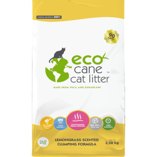 Eco Cane Lemongrass Scented Cat Litter 3.28kg (Buy 1 get 1 Free)