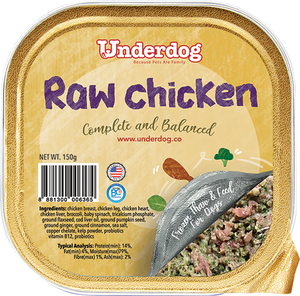 Underdog Raw Chicken Complete & Balanced Frozen Dog Food (150g)