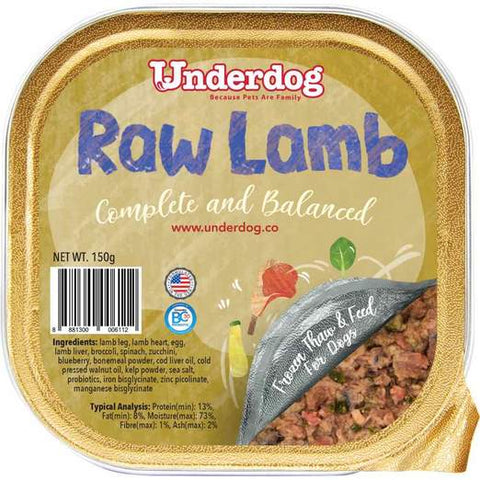 Underdog Raw Lamb Complete & Balanced Frozen Dog Food (150g)
