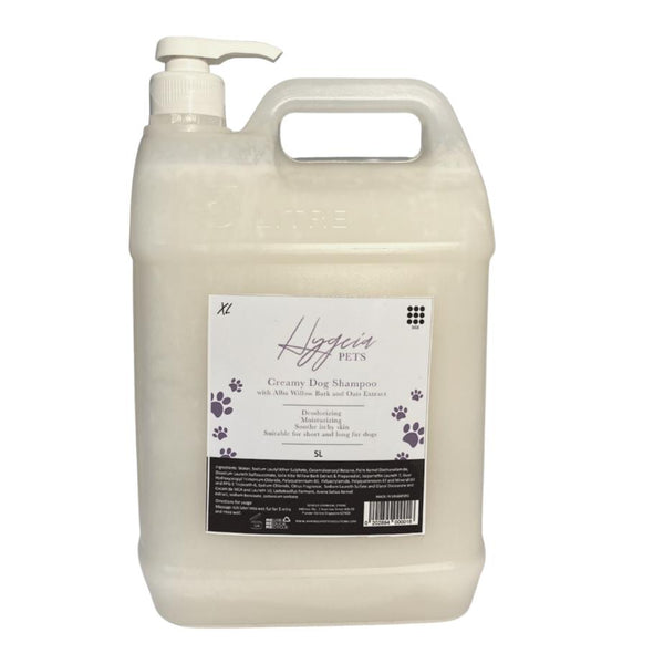 Hygeia Pets Creamy Dog Shampoo [Deodorize, for Sensitive Fur/Skin, Anti-Fungal] - (500ml / 5litre refill)
